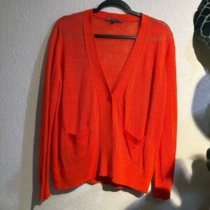 Linen blend Bright Orange cardigan